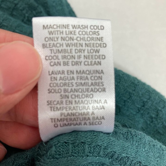 Chaser Teal Thermal Waffle Knit Sweater Pullover - Picture 8 of 8